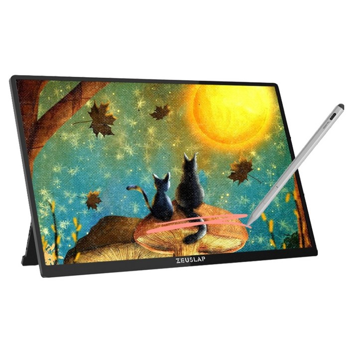 제우스랩 2.5K QHD 포터블 터치 모니터 120Hz 400cd + 터치펜 세트 34.4cm