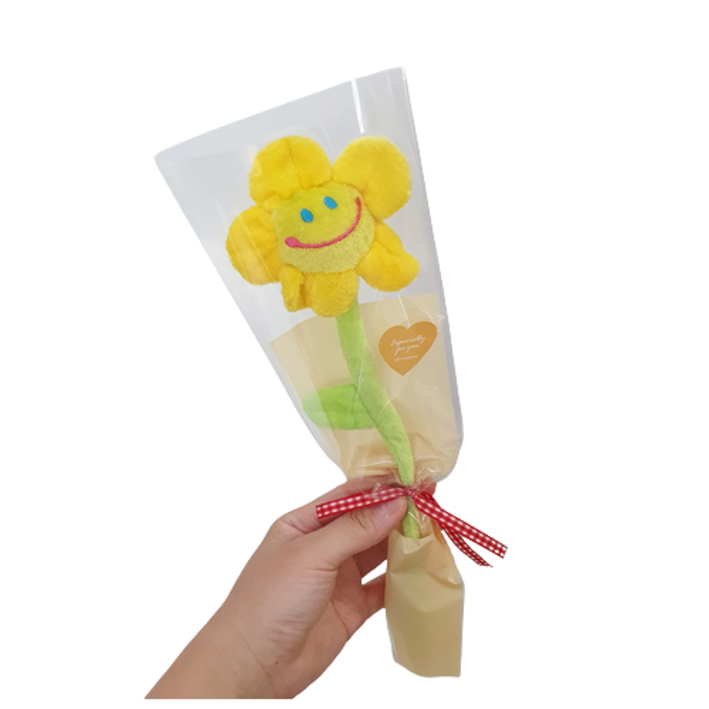 바나나스푼 조화 스마일 꽃인형 한송이