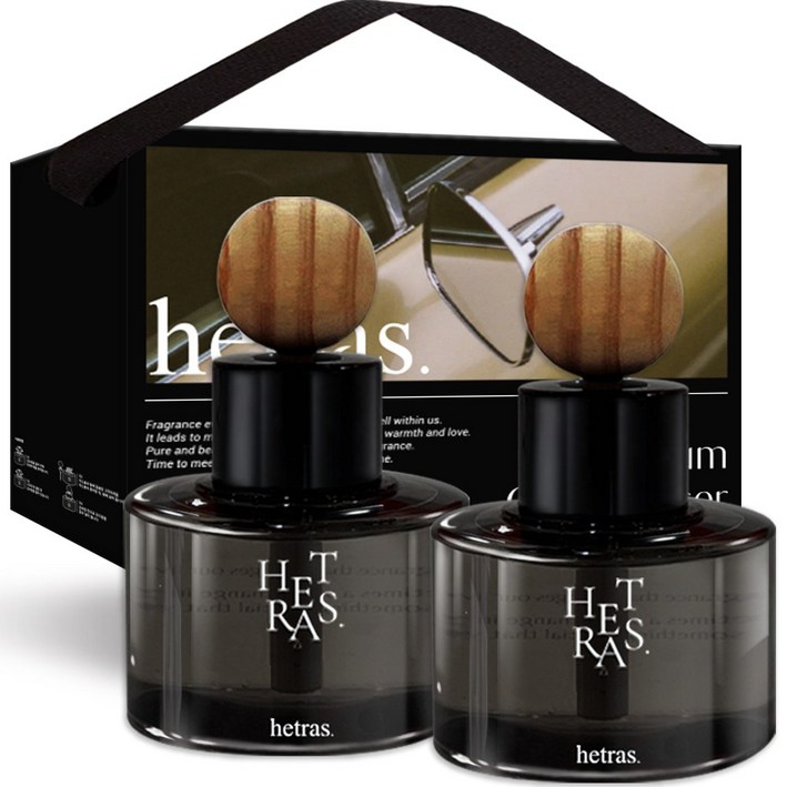 헤트라스 차량용 디퓨저 60ml x 2p 리본끈 선물세트, 플라워샵향, 1세트