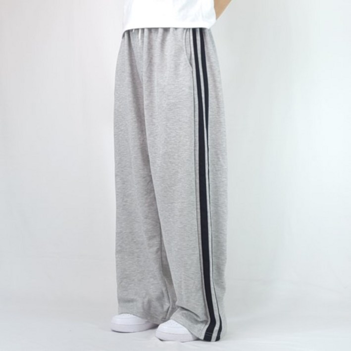 여름 두줄 와이드 트레이닝 팬츠 츄리닝 바지 여름 기장 긴 스판