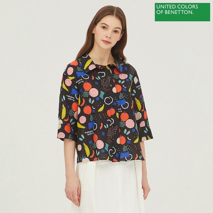 베네통 아울렛 스위티 애플 블라우스 BABLA3441_BK 2367316