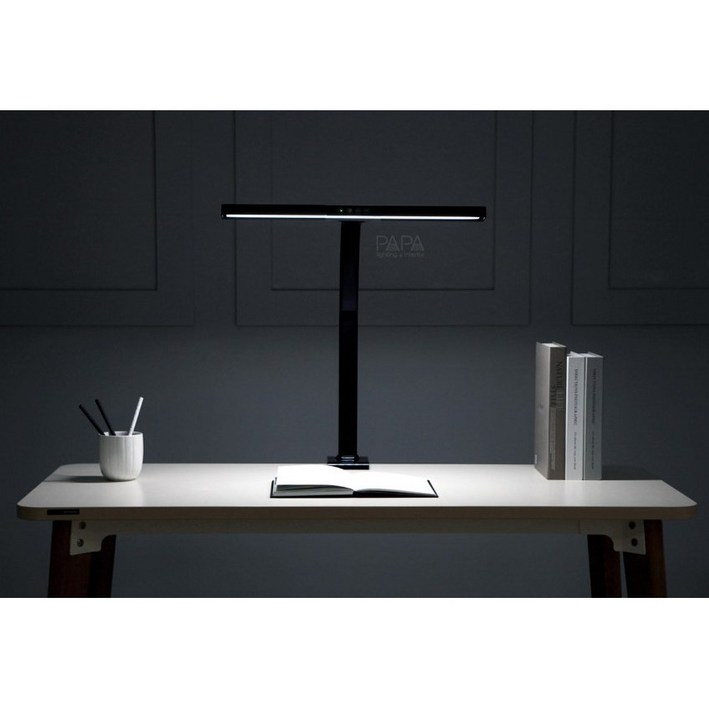 파파 LED 와이드스탠드 800B 책상 책상용 사무용 사무실 독서 공부 조명 스탠드, 블랙 500S클램프형