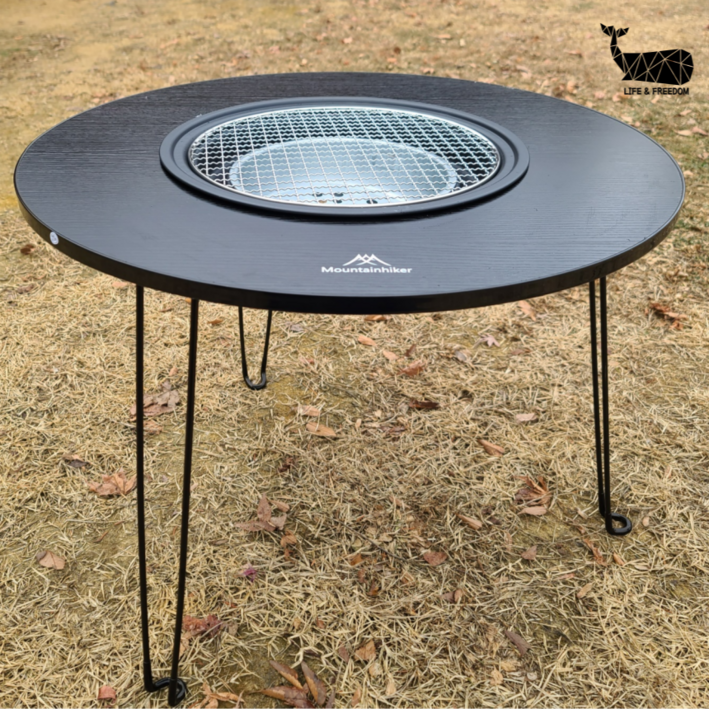 마운틴하이커 캠핑 바베큐 테이블 접이식 화로 화로대 난로 테이블 원형 + 수납가방