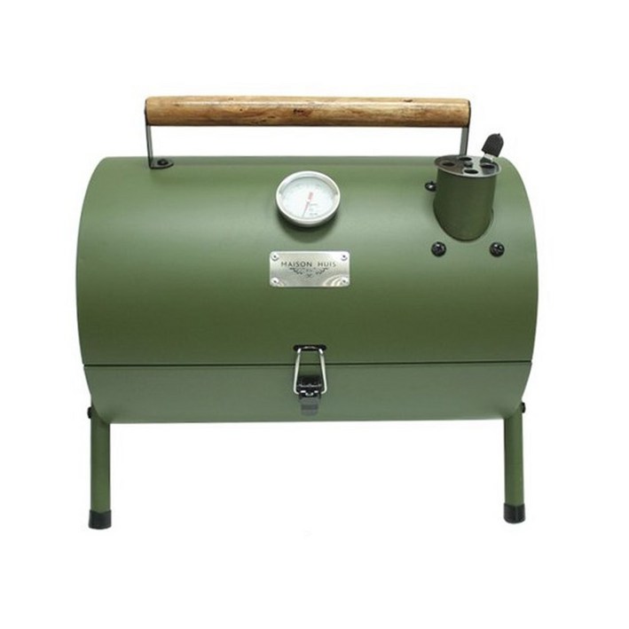 (캠핑플렉스) 테이블탑 오븐 훈제 바베큐그릴 캠핑용 야외용 훈제 삼겹살 BBQ 그릴 손잡이 화로대 감성 캠핑 훈제그릴 숯불구이 접이식 예쁜, 1개