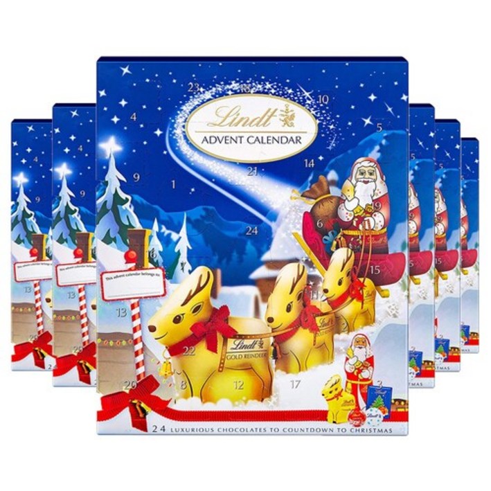 Lindt 린트 루돌프 산타 크리스마스 어드벤트 캘린더 초콜릿 160g x 6팩 2021 2022