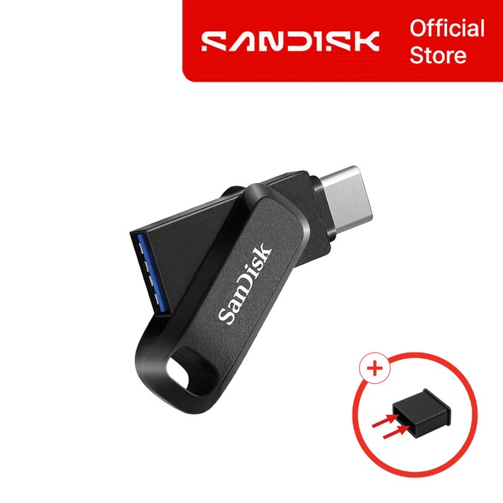 샌디스크 USB 메모리 울트라 듀얼 OTG USB 3.2 DDC3 블랙 단자 보호마개, 1개, 128GB