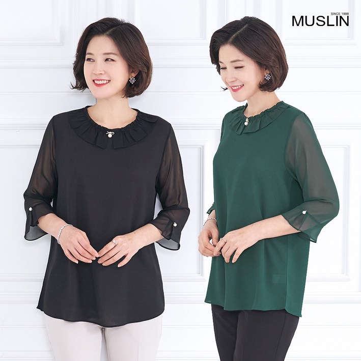 엄마옷 모슬린 로맨틱 무드 블라우스 BL002503중년여성의류마담미시옷50대60대빅사이즈할머니옷여성옷40대선물
