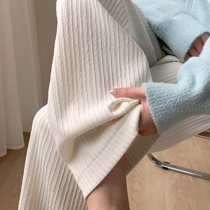 여성용 데일리 팬츠 허리밴딩 일자핏 꾸안꾸 출근룩 추천 가변운 구름 일자 팬츠 3278