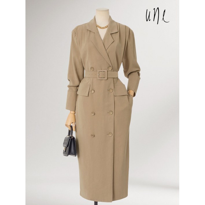 윈 코트겸용 벨트 시크더블 BACK밴딩원피스