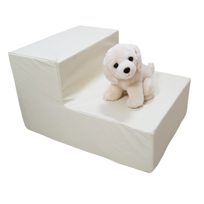 8DECO 강아지계단 애견계단 펫스텝 모음 1단2단3단4단 (커버+솜포함) ce4, 아이보리 방수, 1개