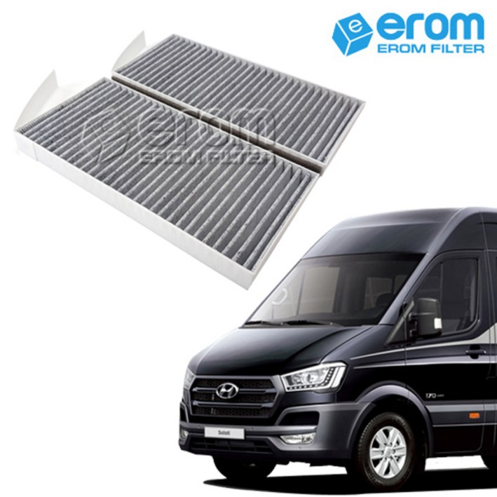 [이롬필터] 1+1 활성탄 자동차 에어컨필터 미세먼지,배기가스 차단 차량용 캐빈필터, 2개, 쏠라티 (16년~) 073C