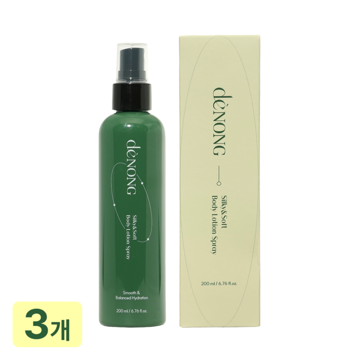 드농 실키 앤 소프트 뿌리는 바디로션 스프레이 모공각화증 닭살 뱀살피부 등드름 가드름 각질케어 고보습 수분, 3개, 200ml