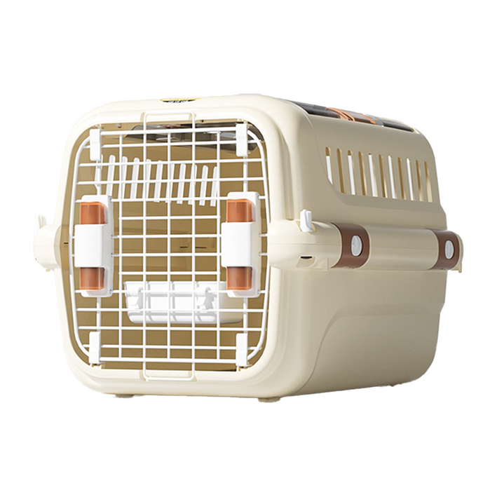 시그니프 반려동물 고양이 강아지 이동장 위로열림 케이지 이동가방 켄넬 대형 56*36*33.5cm, 1개, 크림옐로우