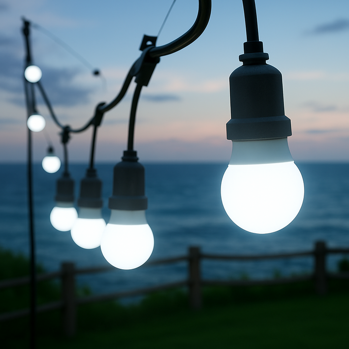 야외용 LED 방수 파티라이트 오징어등 소켓전구 세트, 20개, 8w 주광색