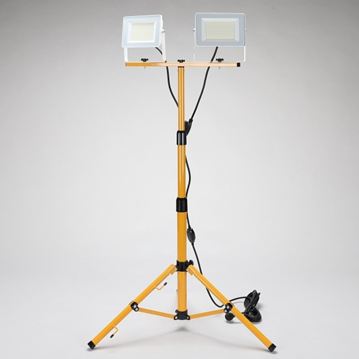 케이시조명 LED 투광기 투광등 스탠드 작업등 공사장 야간작업 야외 조명 100W 스위치형 전선방수 캠핑조명 세트상품 AS 2년 보장