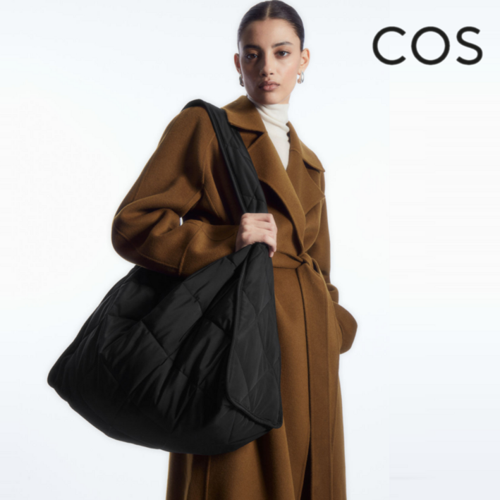 COS 코스 다이아몬드 오버사이즈 식빵백 퀼티드 핸드백 퀼팅백