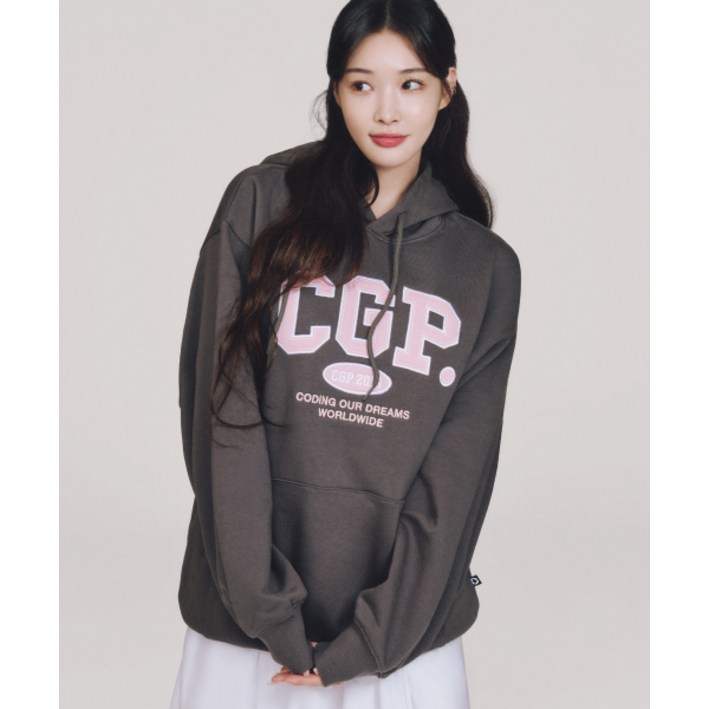 CODEGRAPHY 코드그라피CGP 아치 로고 후드티_차콜 485482