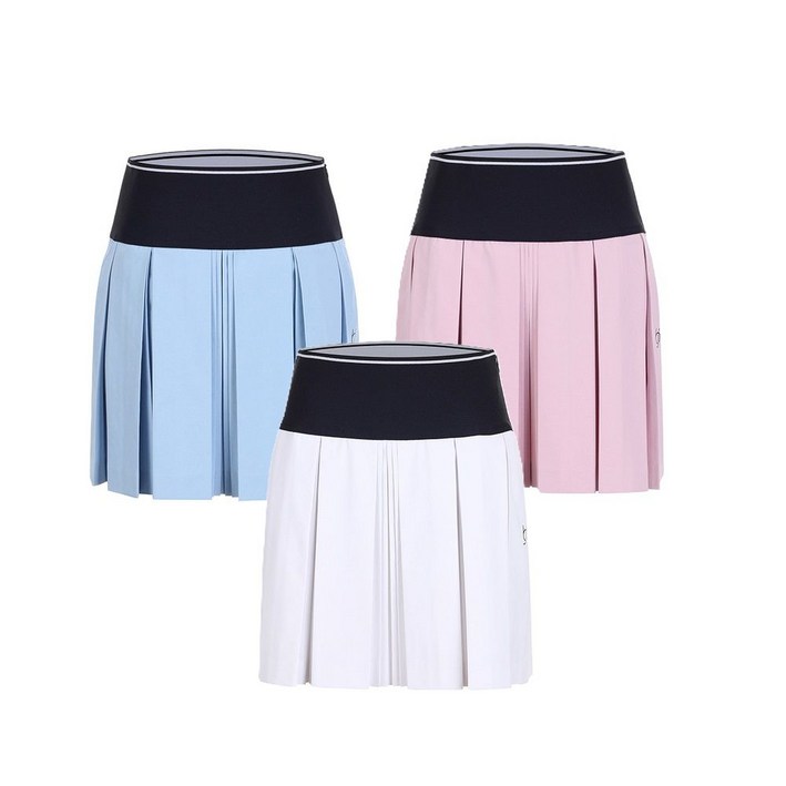 벤제프 여성 통오비 울밴드 플리츠 큐롯 골프 스커트 치마 바지 BO1QWCU614