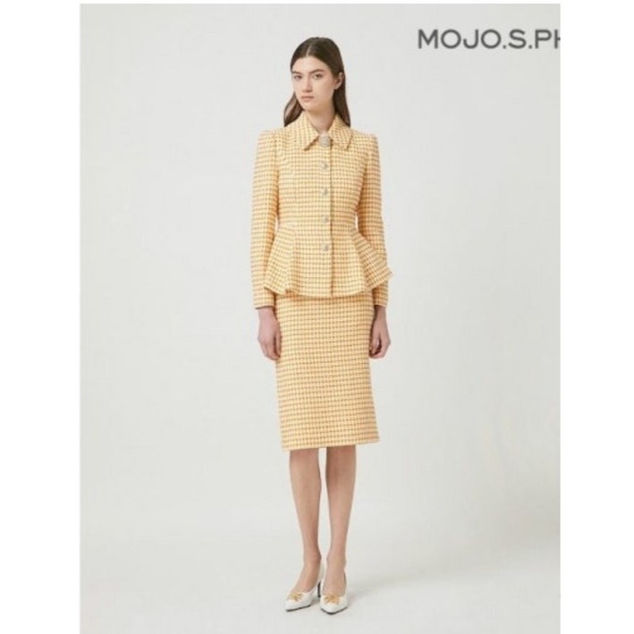 (빈티지크리스패션) 모조에스핀 페플럼 트위드 자켓  s사이즈