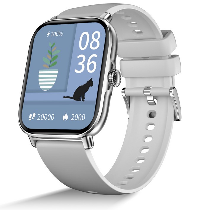 WAPIK 와피크 통화가능 GPS 블루투스 스마트워치 X3, 실버, 48mm, GPS + 블루투스