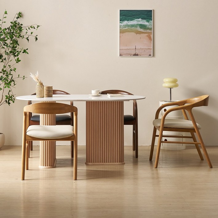 하우스웰컴 노을담 세라믹 템바보드 식탁 의자 세트 1600