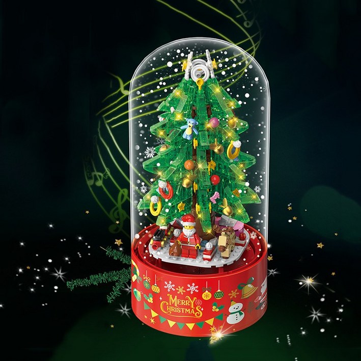 헤라우스점핑 크리스마스 눈 내리는 LED 오르골 레고 호환블록 7655667998