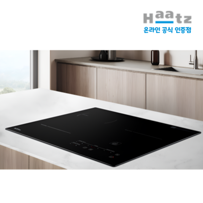 하츠 하이브리드 3구(인덕션2구+하이라이트1) 전기레인지 쿡탑 IH-365DTL, 빌트인, IH-365DTL