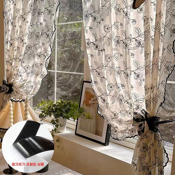유스몰 플라워 인테리어 커튼