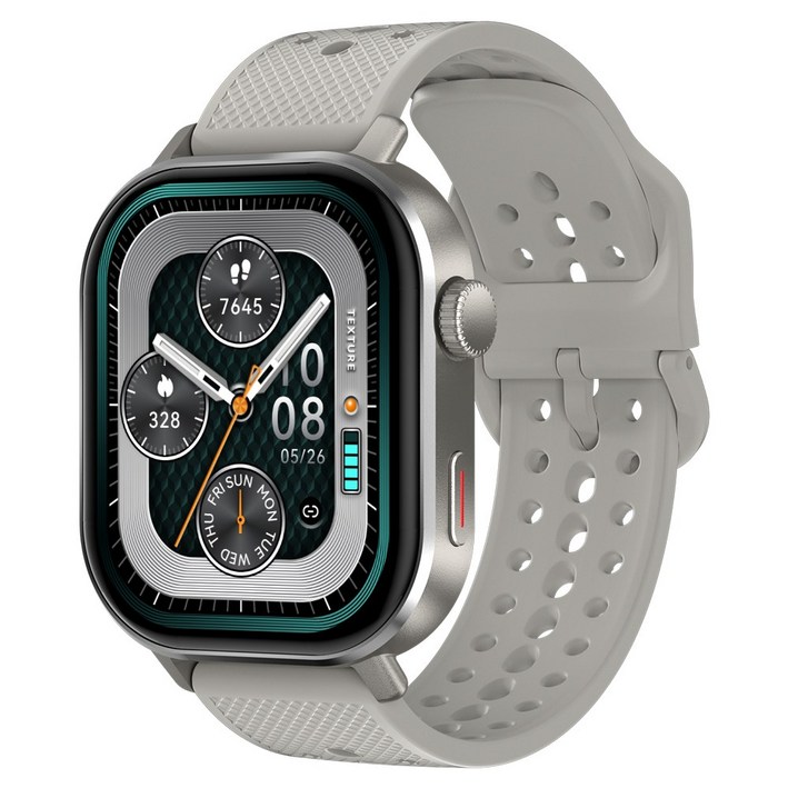 WAPiK 블루투스 스마트워치 ST60 AMOLED 2.13인치 GPS 아웃도어 운동 스포츠시계, 실버, 5.4cm, GPS + 블루투스