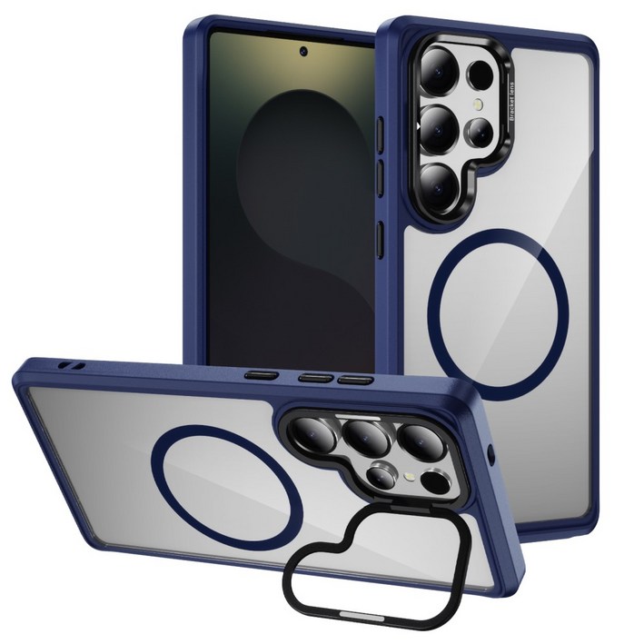 삼성 s25 ultra 마그네틱 렌즈 스탠드 휴대전화 케이스