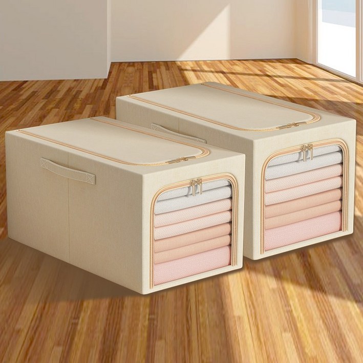 마벨인홈 대용량 프리미엄 슬림 60L 의류 이불 정리 리빙박스