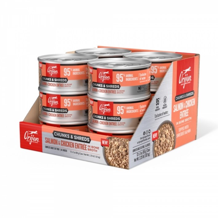 오리젠 캔 청크 슈레드 살몬 치킨 캣 85g x 24개, 85g, 24개, 닭연어