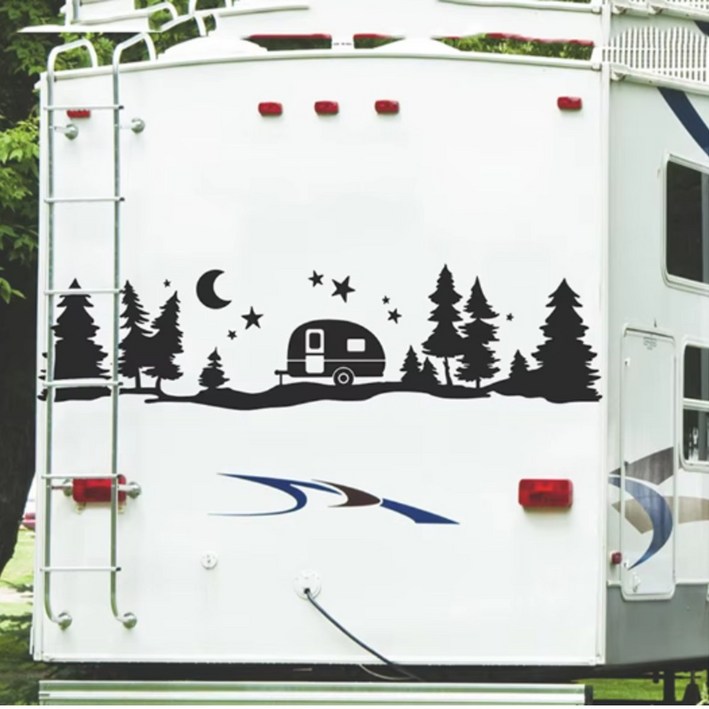 카라반 꾸미기 스티커 트레일러 차박 꾸미기 차꾸미기, 1개, XL 화이트