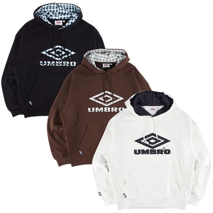 엄브로 헤리티지 브리티시 캐주얼 체크 배색 후드티 UQ111CHD21