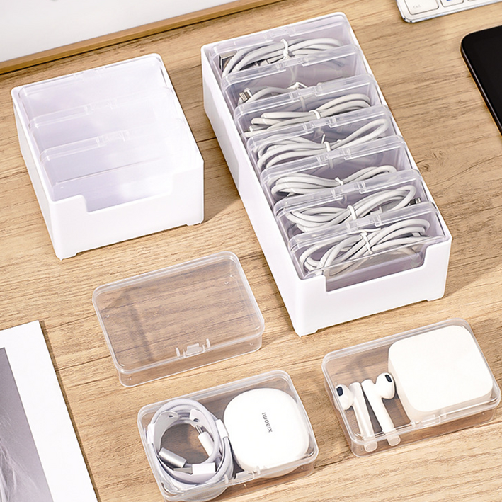 루비바 미니 멀티칸 케이블 보관 정리함 카드 악세사리 선정리 다용도 수납함, 1개