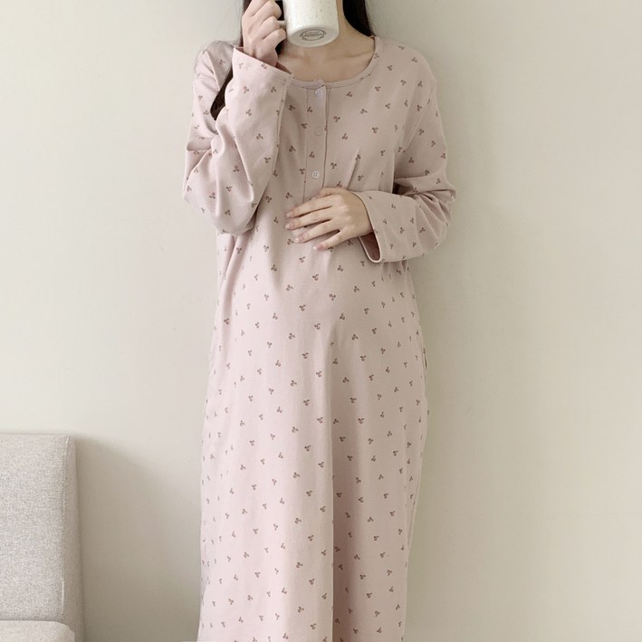 루시드라잇 애즈벨 플라워 임산부잠옷 수유 원피스 임부복