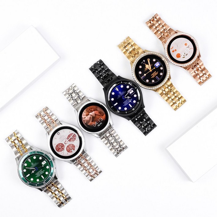 갤럭시워치6 5 4 호환 7선 날개형 메탈 스트랩 프로 클래식 40 44 45 46mm, 실버 돌돌이, 1개