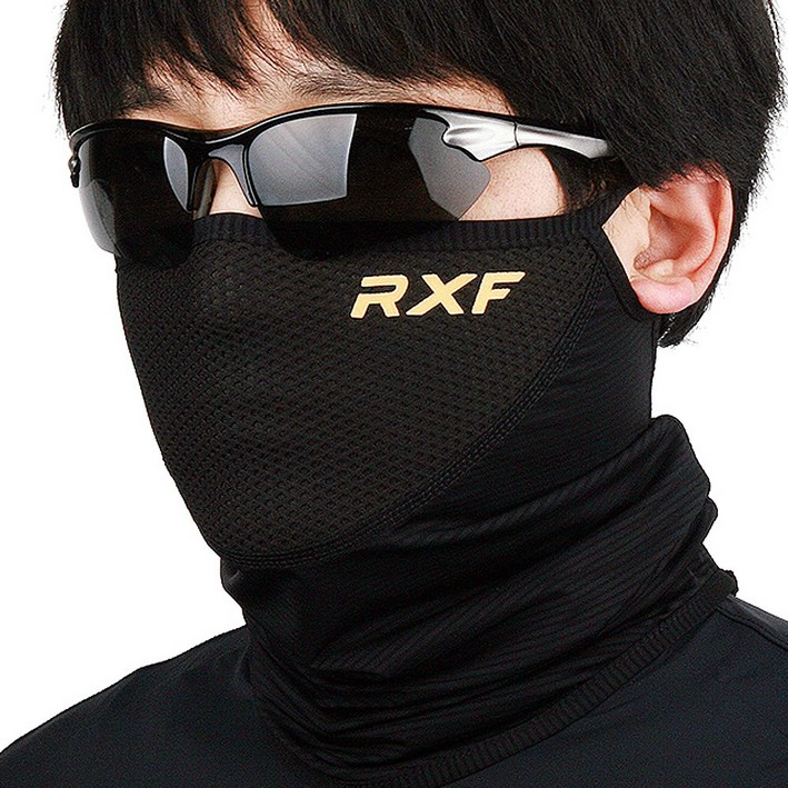 2023 RXF 맥스나인 냉감마스크 쿨워머 여름 넥워머 멀티스카프 쿨스카프 쿨넥 골프 파크골프 KC인증, 블랙