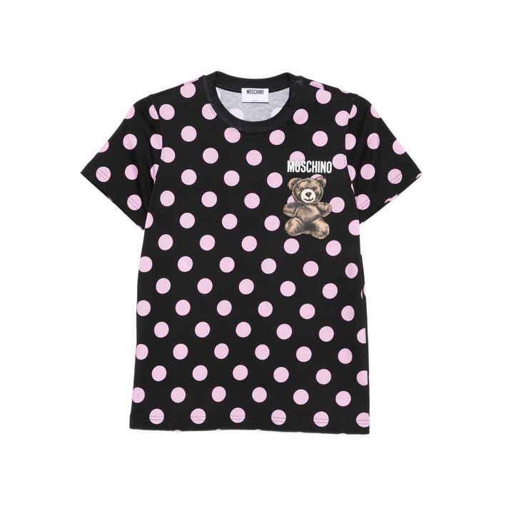모스키노 폴카 도트 테디 프린트 티셔츠