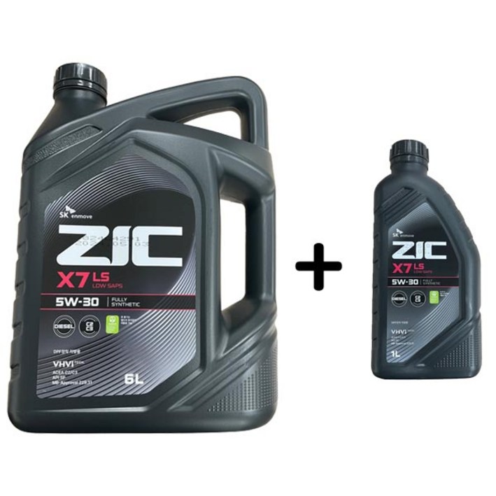ZIC X7 LS 5W30 6L 1개 1L 디젤 엔진오일 ZIC X7 LS 5W30 6L 1개 1L 디젤 엔진오일
