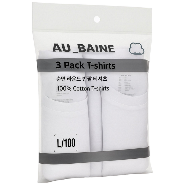 순면 라운드 반팔 티셔츠 3팩 30수 코마사 면티 튜블러티셔츠