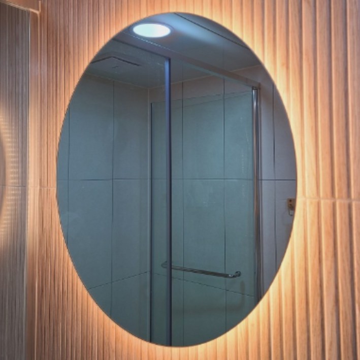 [예원거울] LED 원형 500, 600, 700, 800, 간접 조명 미용실 화장대 욕실 인테리어 세면대 거울 벽거울 벽면 주문 제작