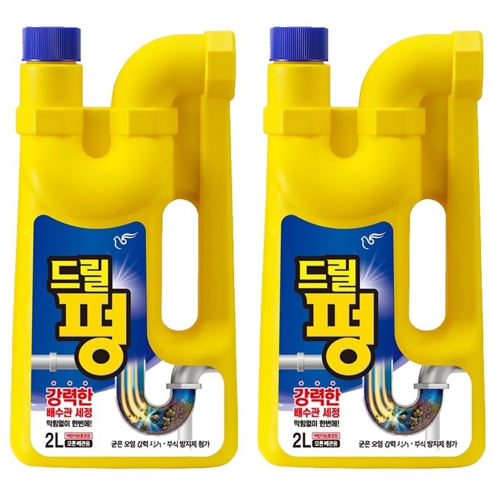 피죤 드릴펑 배수구세정제, 2L, 2개