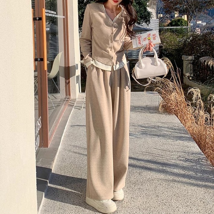 포플러앤씨 여성용 프레헬 니트 가디건 상하의 세트 P25FTPS071715