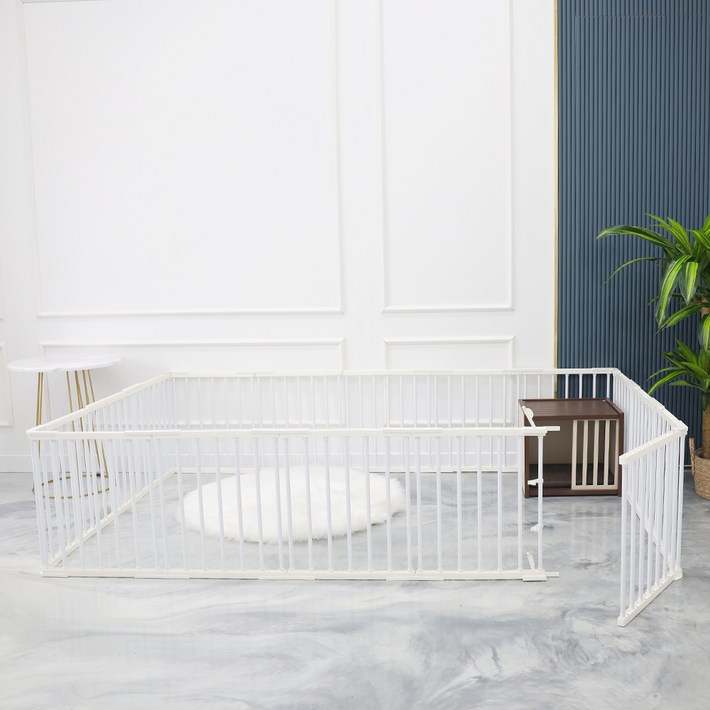 21세기트랜드 강아지 안전문 울타리 탄탄도어 16칸, 화이트, 1개