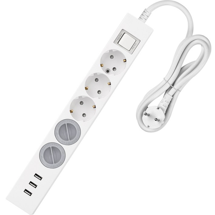 스윗홈 과부하차단 USB 3포트 5구 멀티탭 안전커버 2p 세트, 1.5m, 1세트