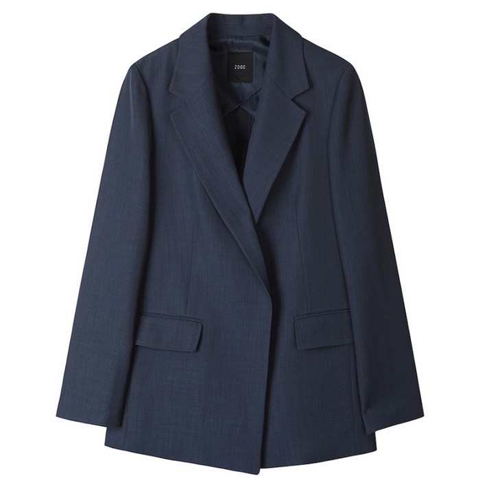 주크 여성용 노버튼 플랩 포켓 베이직 자켓