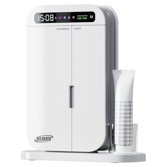 셀루미 케어밀리 24시간 자동화 살균 건조 스탠드 벽걸이형 스마트 칫솔 살균기, SELTSD580AT, 매트 화이트