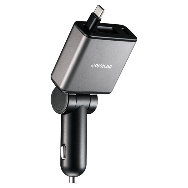 아이나비 릴타입 2in1 멀티 PD 75W 시거잭 차량용 고속 충전기