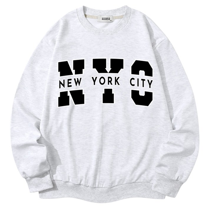 일루소 남녀공용 소프트 특양면 NYC뉴욕시티 맨투맨